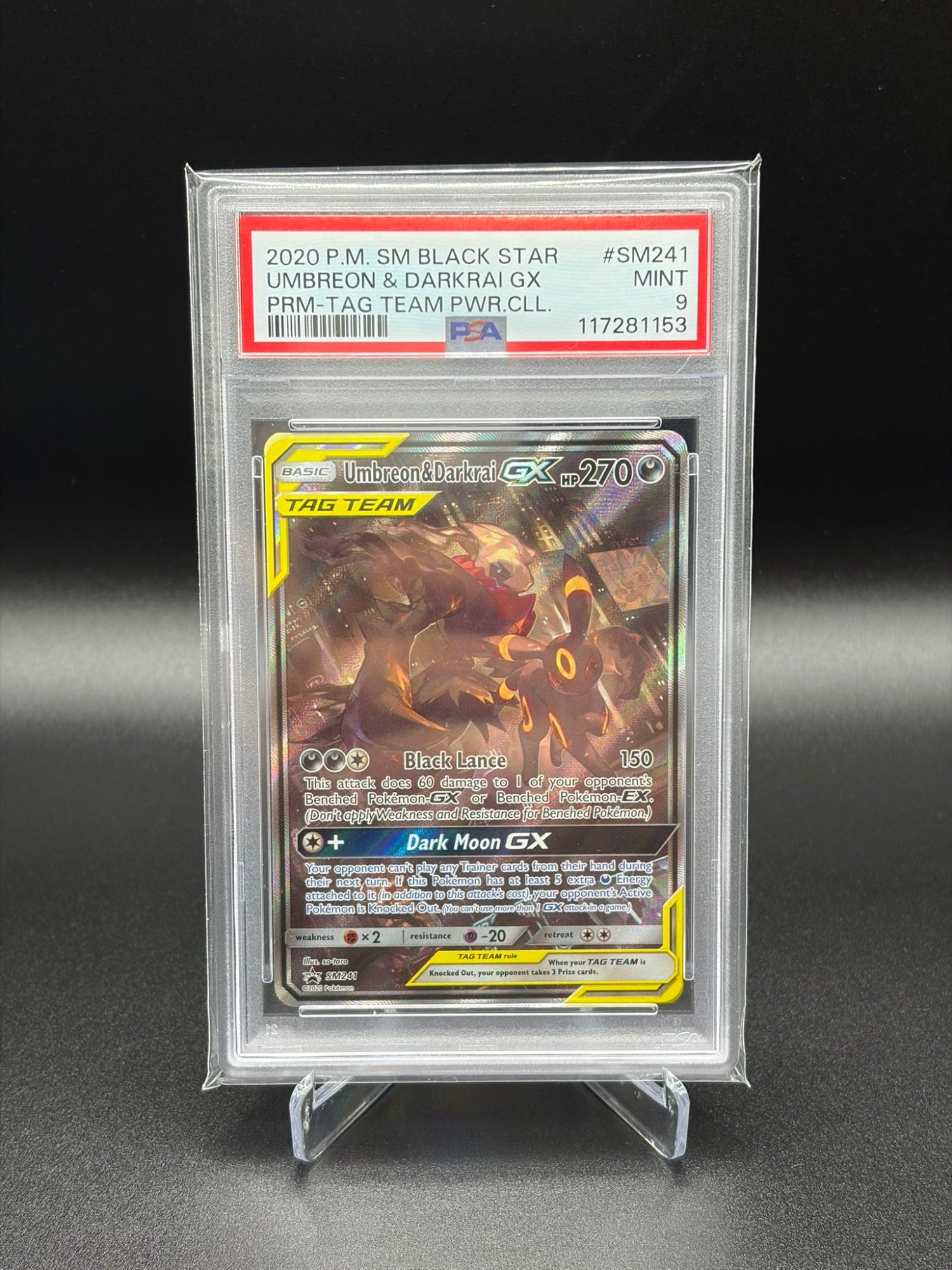 Umbreon & Darkrai GX (SM 241) - PSA 9